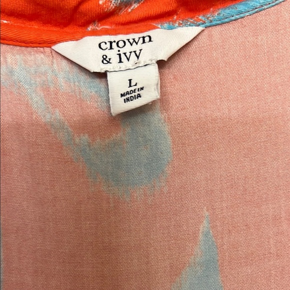 Vibrant Orange and Blue Sleeveless Dress - Picture 2 of 3